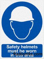 PVC label 'Helmet..area'400x300mm