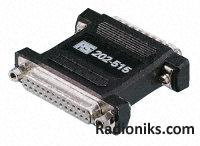 25-pin D connector null modem adaptor