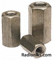 A4 s/steel hex connecting nut,M6x18mm (1 Bag of 10)