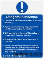 SAV label  Dangerous machine