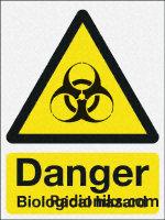 Label  Danger Biological hazard (1 Pack of 5)