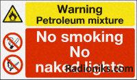 PVC label 'Warning.naked lights'