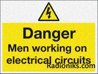 PVC label  Danger Men.circuits