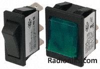 Blk Euro cut out switch,DPDT, centre-off