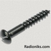 Blk japanned slot woodscrew,No10x1 1/2in (1 Box of 250)