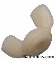 Nylon 6.6 coarse threaded wing nut,M4 (1 Bag of 25)