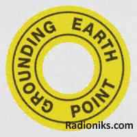 Label 'EARTH GROUNDING POINT',36mm dia (1 Reel of 1000)