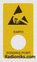 Label 'EARTH BONDING POINT,25x45mm (1 Reel of 100)