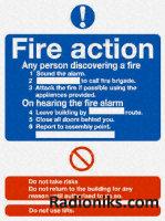 PVC label  Fire action ,230x172mm (1 Pack of 5)