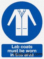 PVC label  Lab coats must...area