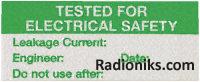 Label  TESTED FOR ELECTRICAL SAFETY (1 Bag of 140)