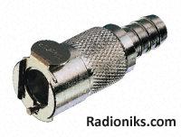 In-line hose barb w/valve,1/4in ID