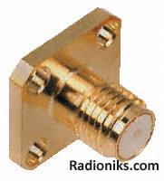 Soldered SMA panel jack for RG402 cable