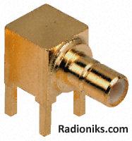 GoldPt SMB male 90deg PCB socket,50ohm