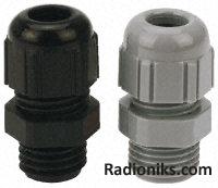 Cable gland, nylon, black, PG7, IP68 (1 Pack of 5)