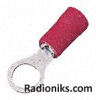 Crimp terminal ring red 22-16awg 4mm (Each (In a Pack of 100))