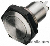 SPNO s/steel momentary pushbutton switch