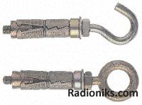 Rawlbolts hook bolt masonry fixing,M6 (1 Pack of 10)