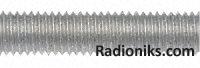 Zinc plated steel studding,M3x1m (1 Pack of 5)