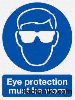 PVC label 'Eye protection.worn'200x150mm (1 Pack of 5)