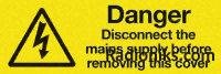 Hazard label  Disconnect supply ,20x60mm (1 Pack of 20)