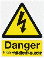 PVC label  Danger High.area ,200x150mm (1 Pack of 5)
