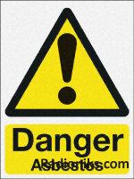 PVC label 'Danger Asbestos',400x300mm