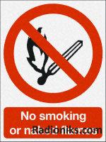 SAV label 'No smoking...flames' (1 Pack of 5)