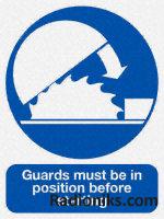 SAV label 'Guards must be...starting' (1 Pack of 5)