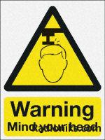 PVC label  Warning..head ,400x300mm