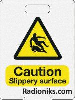 PVC label  Caution..surface