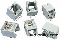 6/4 way PCB mount SMT r/a RJ socket,1.5A (1 Pack of 5)