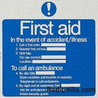 SAV label 'First aid',195x230mm