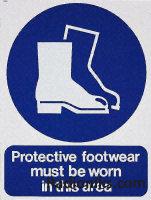 SAV label 'Protective footwear....area'
