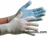 Knitted seamless gloves,Pale blue 5 pair (1 Bag of 5)