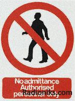 PVC label 'No admittance.only',200x150mm (1 Pack of 5)