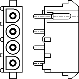 Housing,receptacle,Mate-n-lok,3 Way