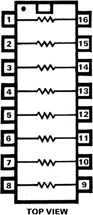 8-isolated  film resistor,1K,0.25W,2%