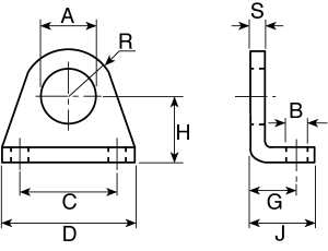 Foot mount kit for 10mm cylinder