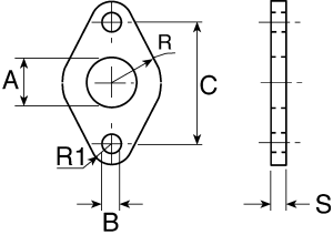 Flange mount foot for 12-16mm cylinder