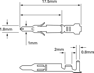 IP67 gold/tin lead pin contact,26-22awg