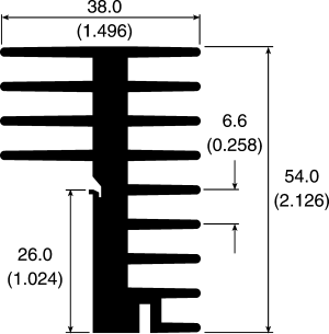 Heat sink,5.5deg C/W 54x38x25mm 38g