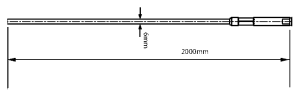 Rod - microwave radar transmitter,2m