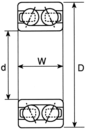 2row angular contact ballbearing,20mm ID