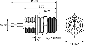 F series bulkhead socket 75 ohm