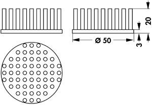 Heatsink ICK S R 50x20