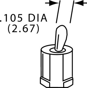 Switch,toggle,1P,on off (on),PCB mnt,5A