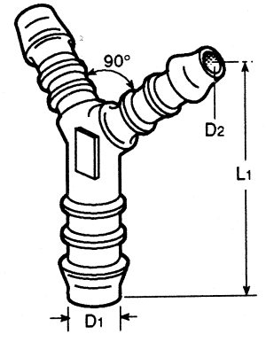 Push-on equal Y connector,10mm ID hose (1 Pack of 5)