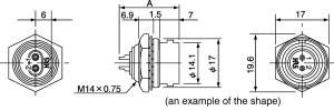 Chassis, jam nut fastening, size12 4way