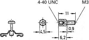 Male jackscrew for 9-37 way contacts